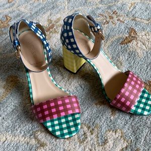 J Crew gingham sandals - size 7